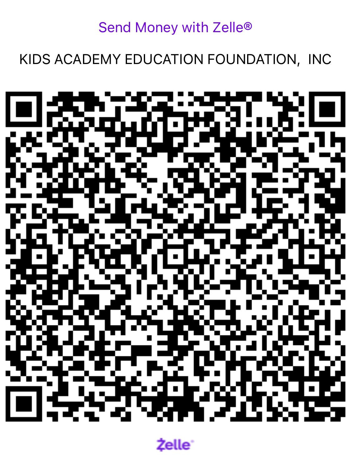 zelle donation to kids Academy Foundation