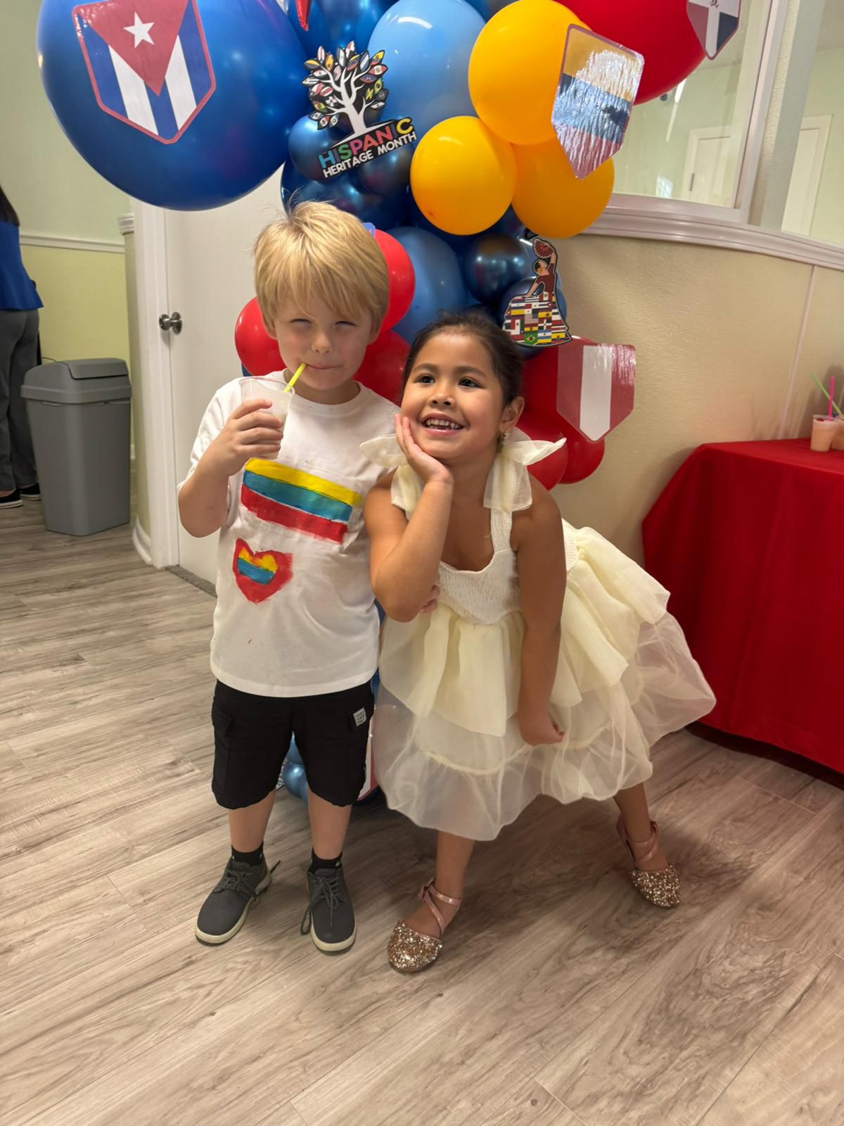 two children hugging inside the foundation